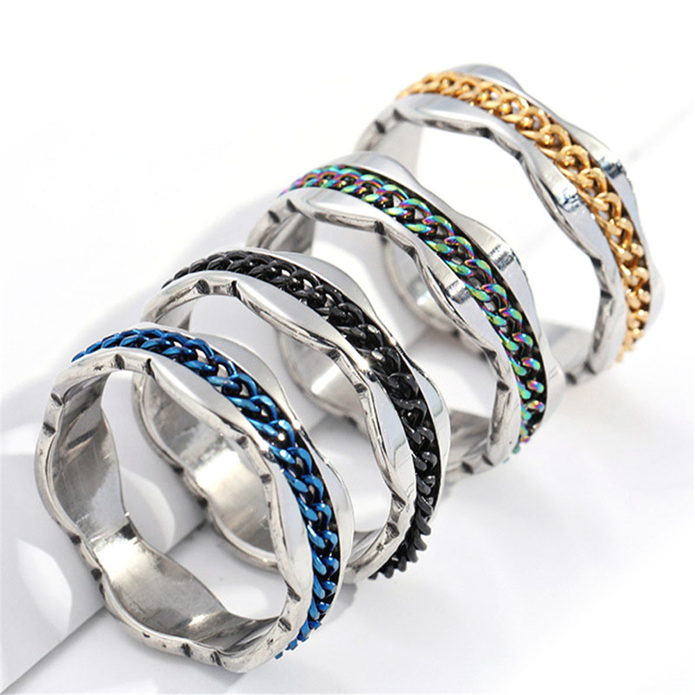 Tendencia accesorios moda comercio exterior explosivo estilo encaje cadena anillo dos colores JZ023 Item Picture
