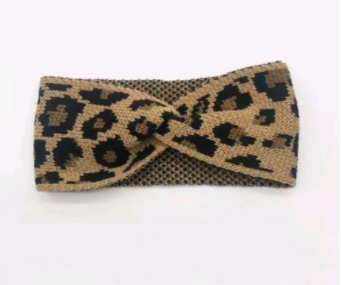 百搭毛线发带纯色头带运动发带头套发带手工抅花制造发带发箍豹纹发带针织毛线晴纶纱详情16