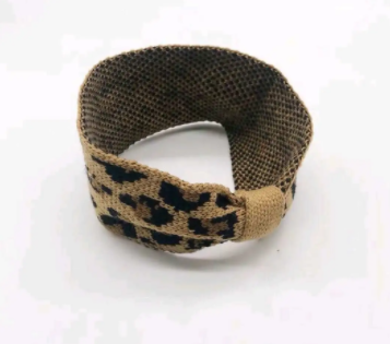 百搭毛线发带纯色头带运动发带头套发带手工抅花制造发带发箍豹纹发带针织毛线晴纶纱详情19