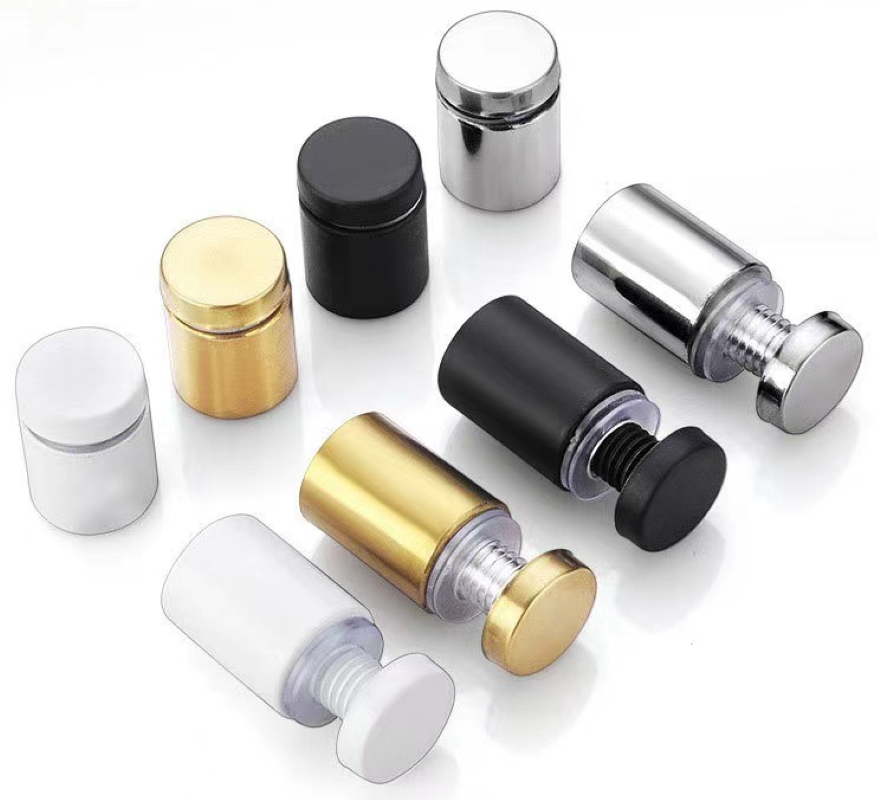 Stainless steel black advertising nail brushed gold acrylic decorative nail glass screw mirror nail white glass nail full figure