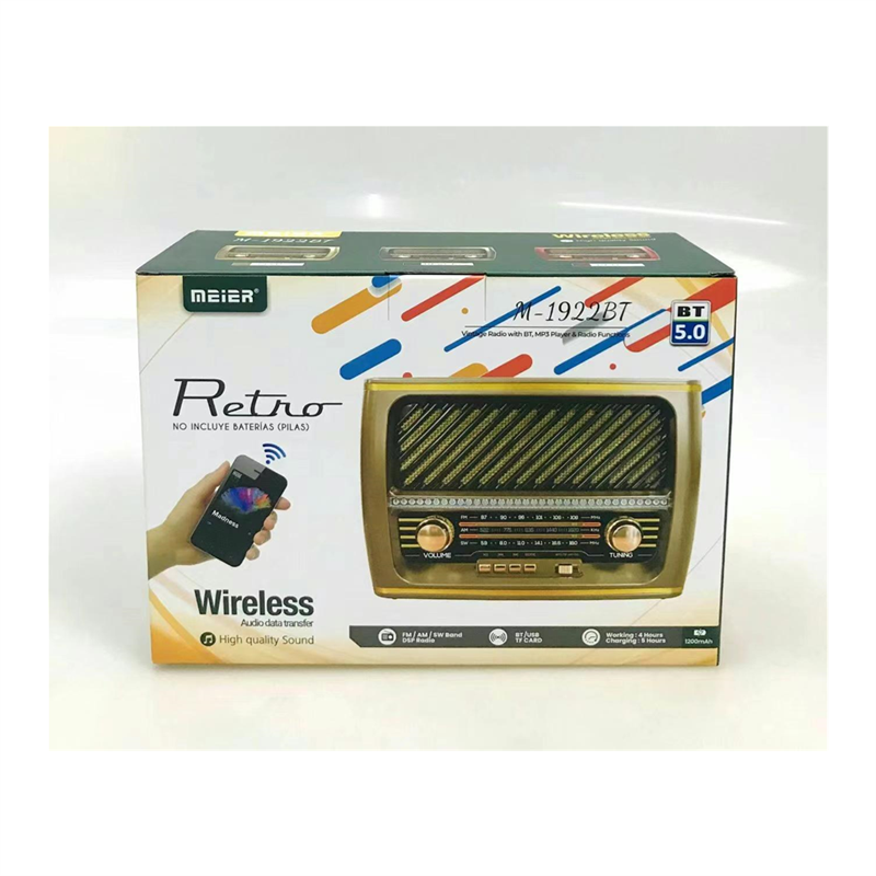 M-1922Bt Retro Radio Bluetooth Speaker Specification drawing