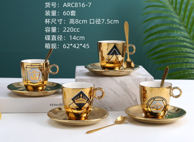 Reflection Cup Mirror Cup 90Ml Espresso Cup European Small Luxury Net Red Exquisite Coffee Cup details Picture