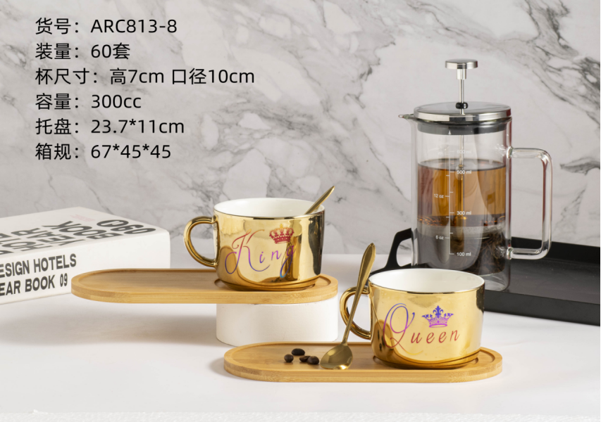 Ceramic Coffee Cup And Saucer Set Gold-Plated Mugs Household Cup Milk Cup Afternoon Tea Cup Application Scenario