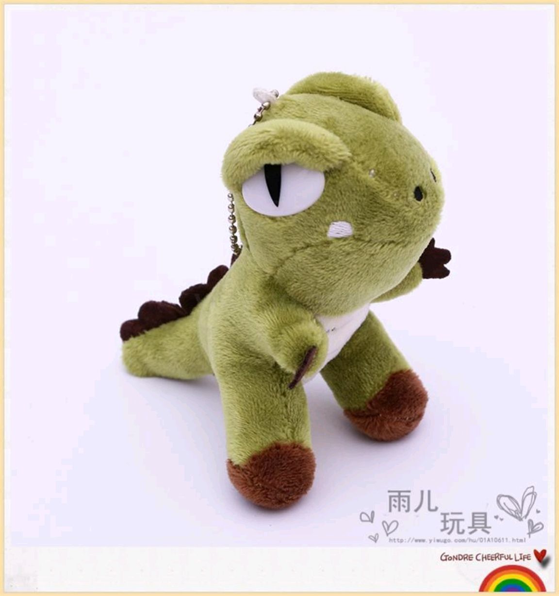 Best-selling 10cm green dinosaur pendant, plush toy, stuffed doll pendant, three-dimensional small pendant, factory direct sales pic 6