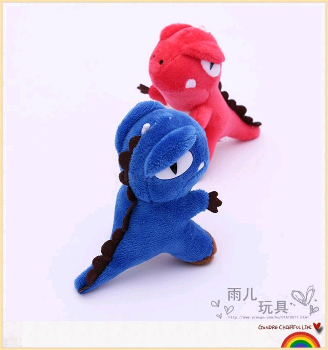 Best-selling 10cm green dinosaur pendant, plush toy, stuffed doll pendant, three-dimensional small pendant, factory direct sales pic 5