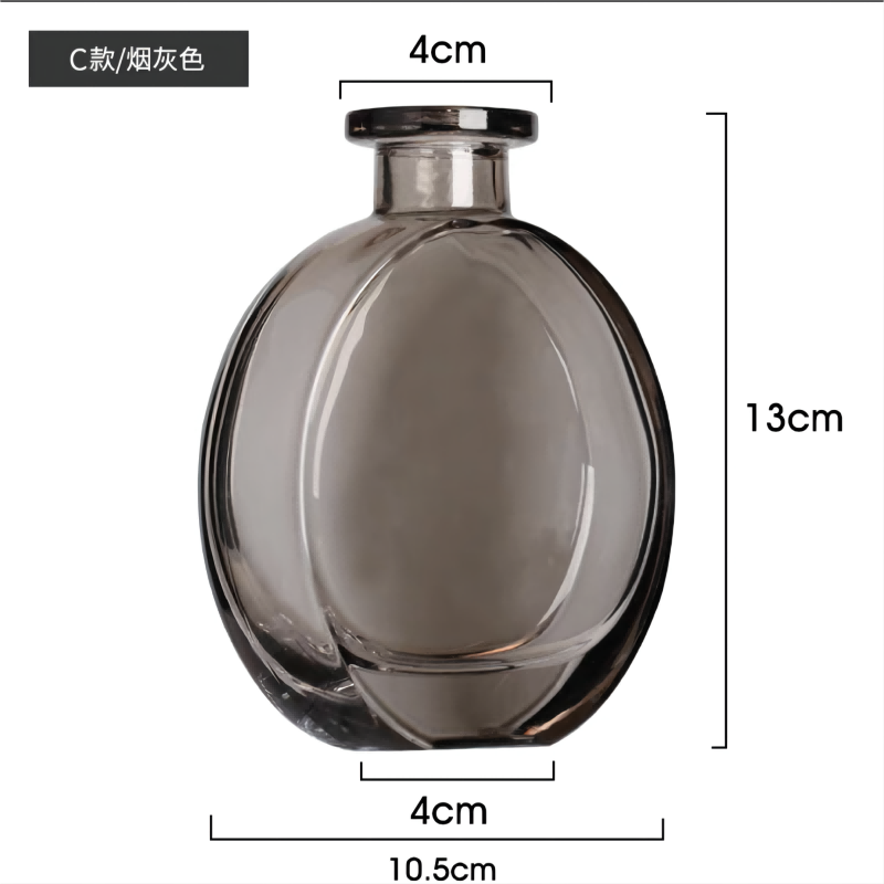 Kikumin Craft Small Vase Ins Wind Glass Transparent Flower Arrangement Fresh Flower Living Room Decoration Pieces Perfume Bottle Bottle Net Red Retro Item Picture