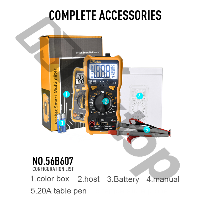 Gsfixtop Electronic Measuring Tool 600V Digital Multimeter 1999 Counts Specification drawing