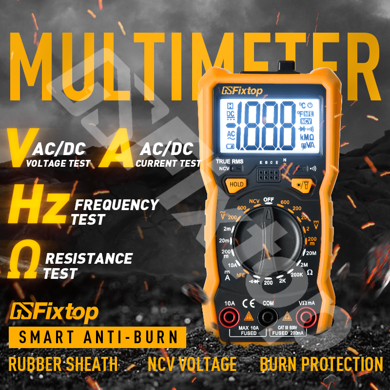 Gsfixtop Electronic Measuring Tool 600V Digital Multimeter 1999 Counts details Picture