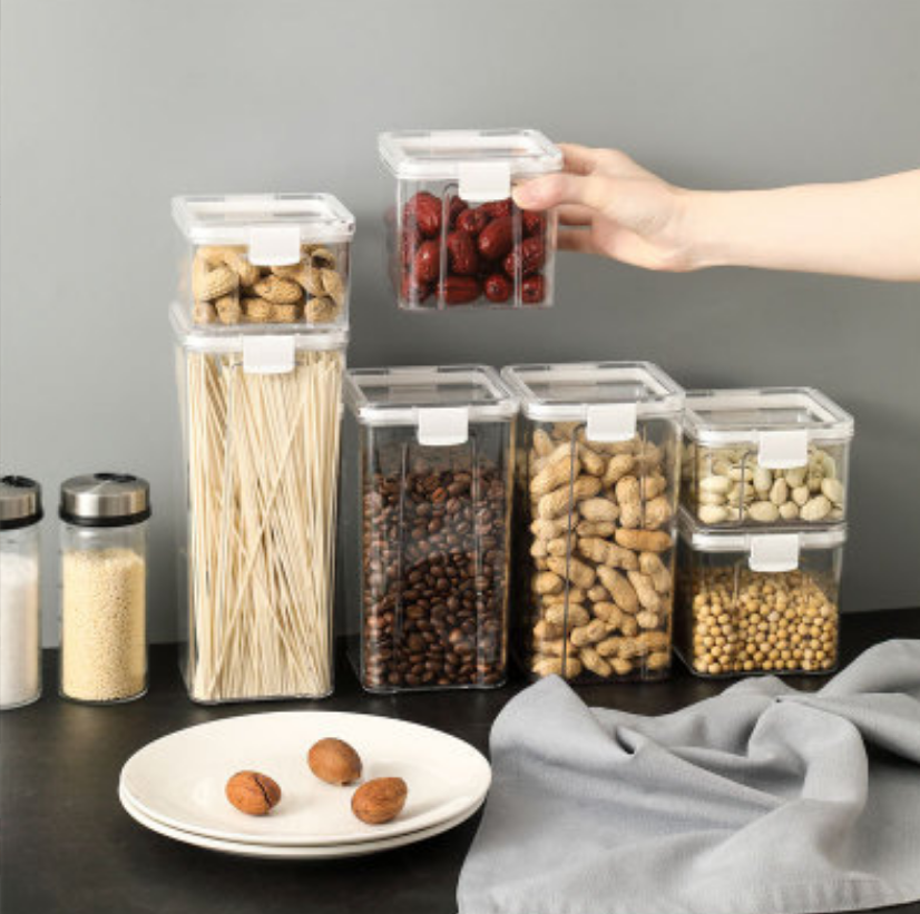 Food-grade plastic clear kitchen storage jar