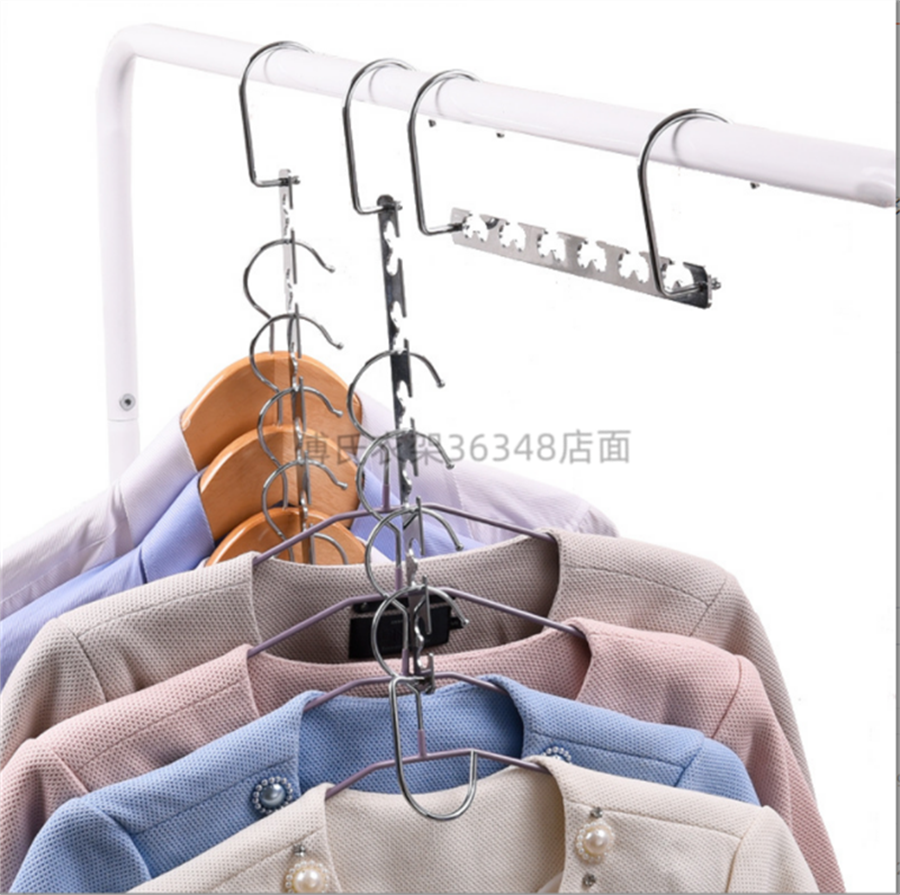 跨境亚马逊魔术五连挂钩挂衣架双挂钩衣服挂衣柜多层挂亚马逊带夹子衣架靴夹袜子被单夹挂丝巾围巾挂钩衣架帽子夹样品夹6层挂钩详情7