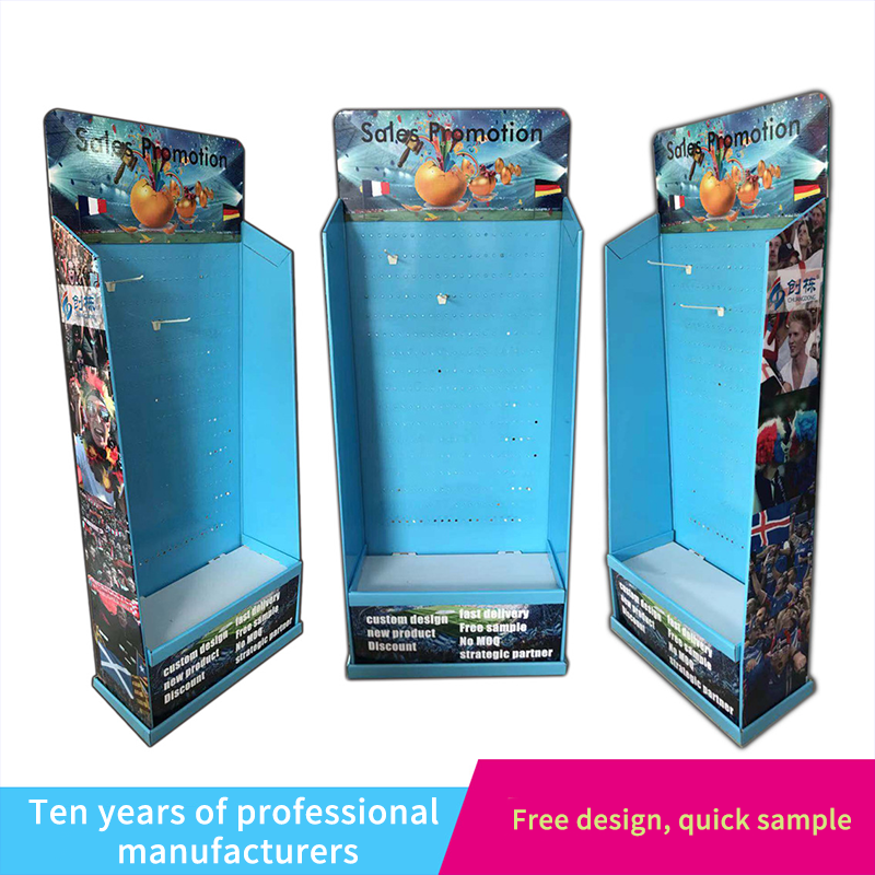 Mall hook folding display rack chain store promotional paper shelf colored cardboard assembly display box details Picture