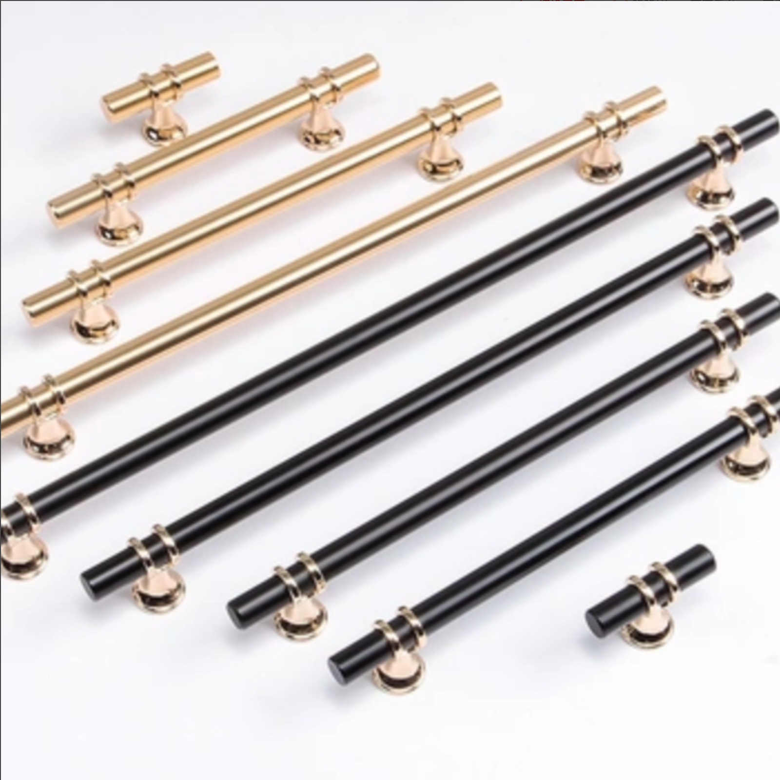 Light luxury high-end black kitchen cabinet door handle modern simple Nordic gold cabinet drawer armoire handle