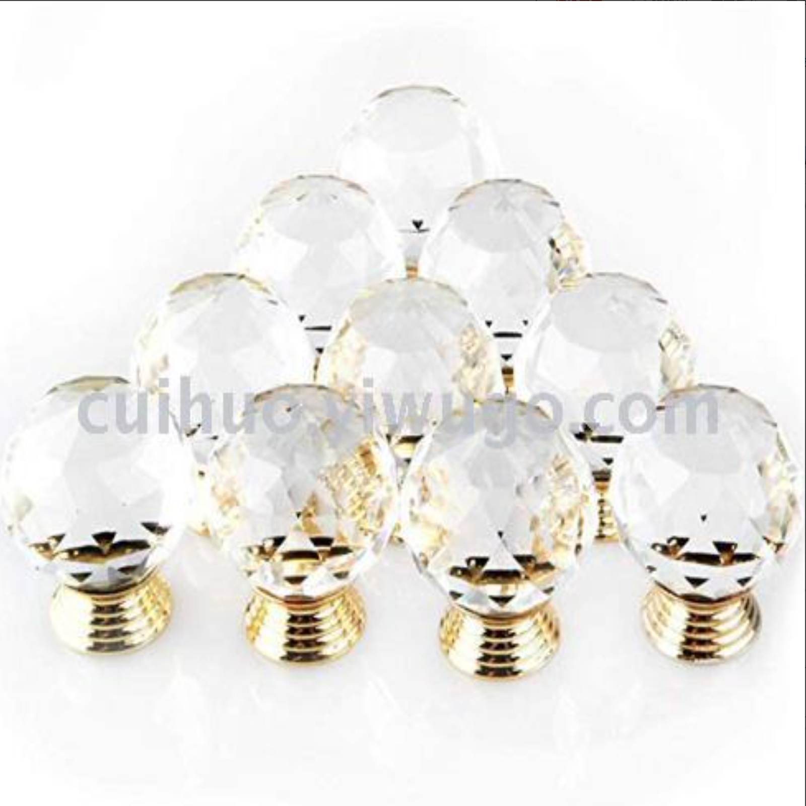 Hardware handle ball handle crystal handle cabinet handle Gold base 30mm