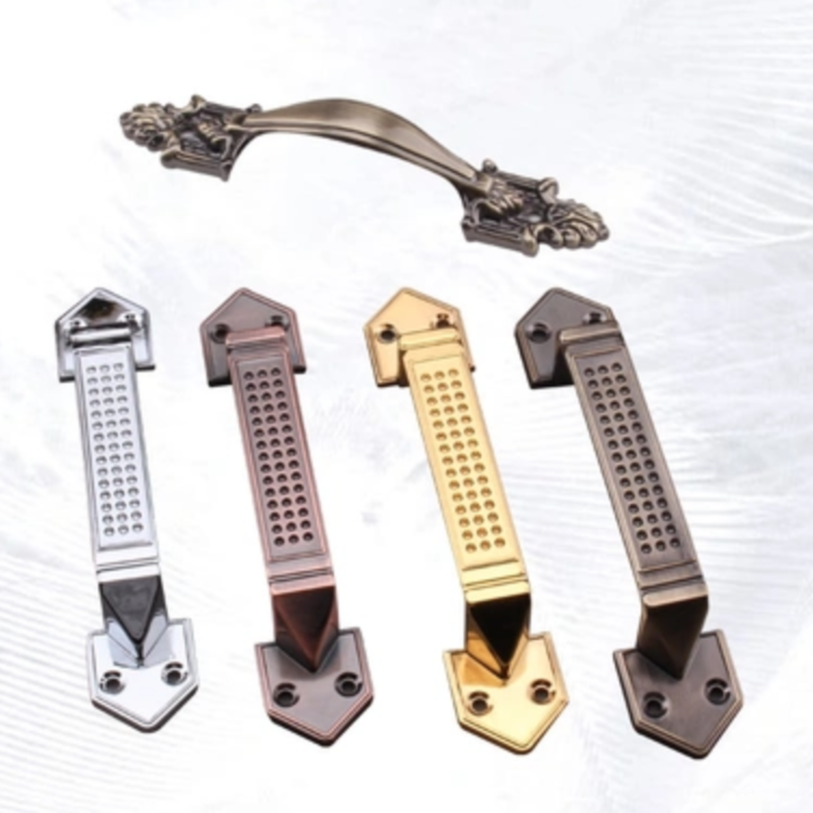 European vintage bright suit handle open hole carved wardrobe door handle drawer simple handle
