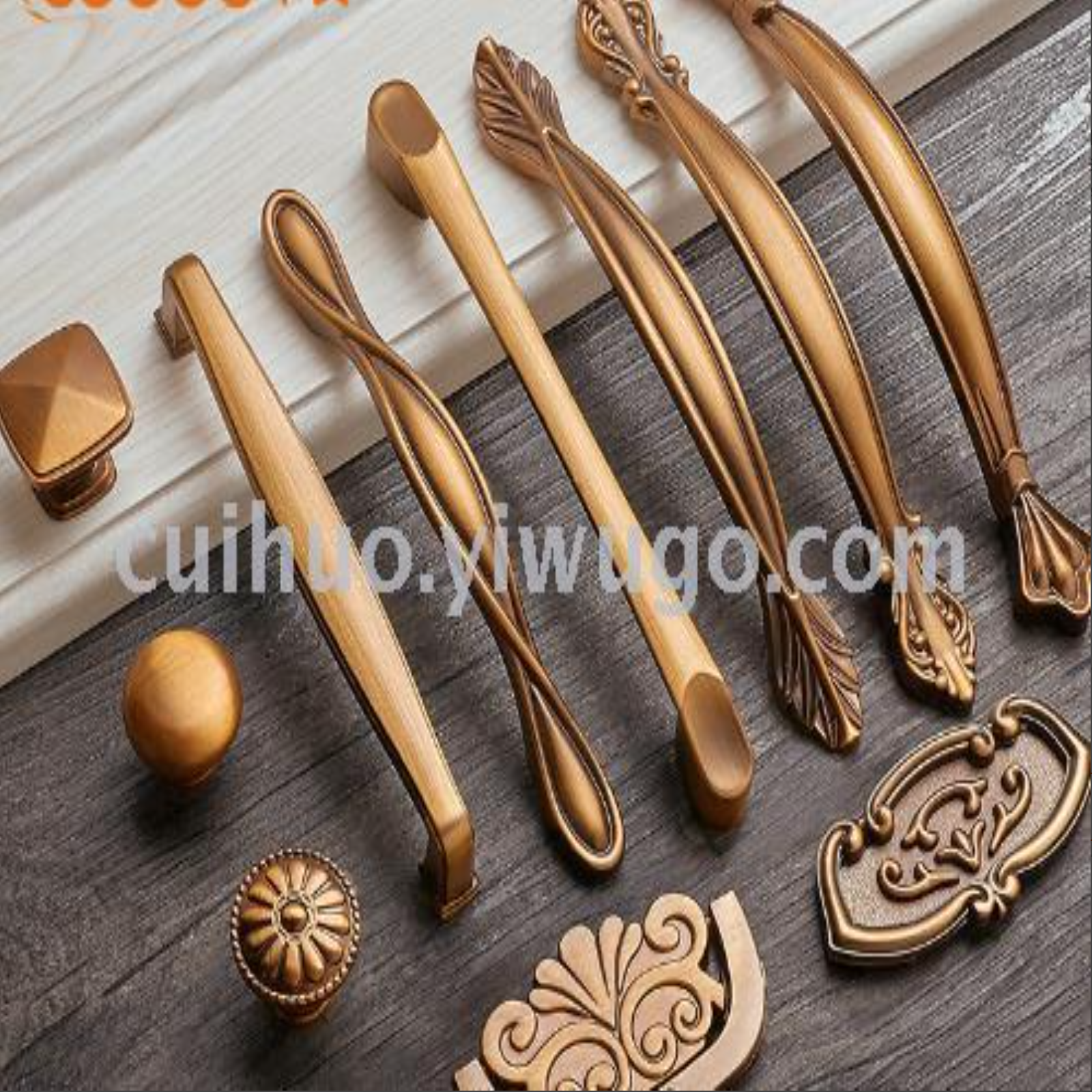 European-style yellow bronze drawer wardrobe handle Chinese cabinet door cabinet invisible door handle single hole