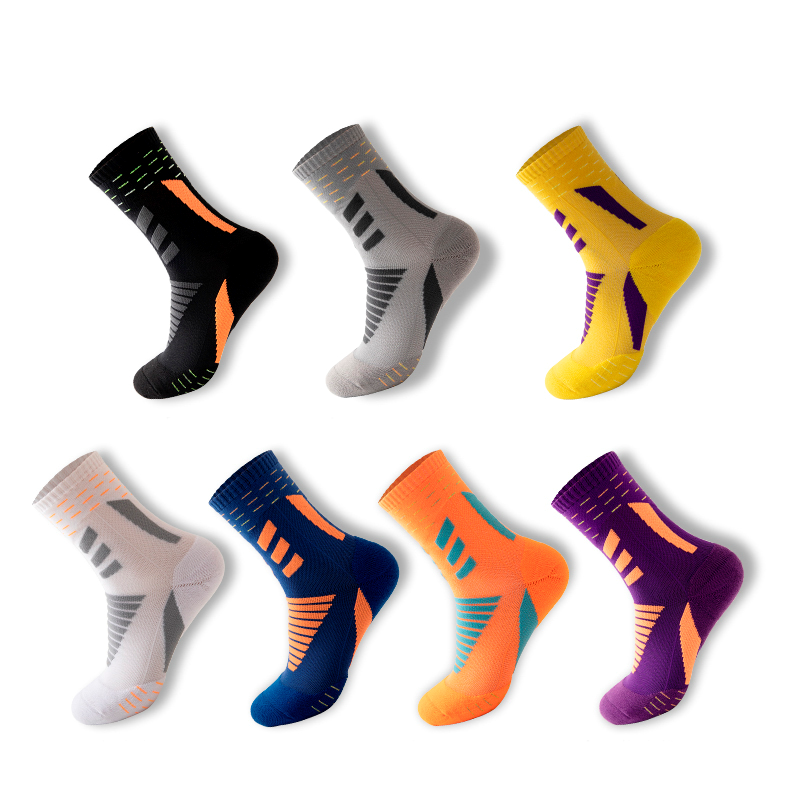 Mid-calf blue ball socks for men's running and fitness thumbnail