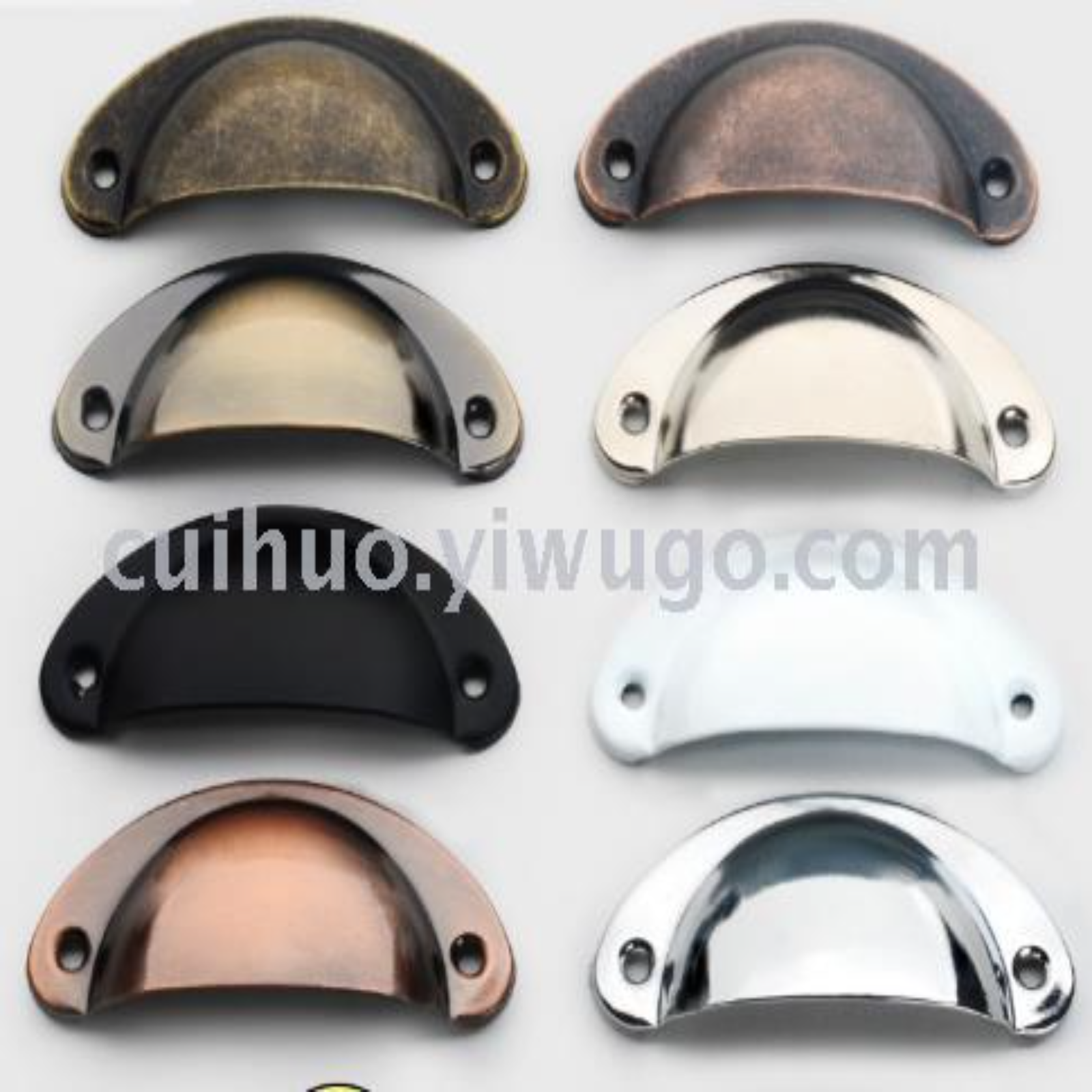 Shell handle medical cabinet drawer handle semicircle simple retro Chinese handle bronze
