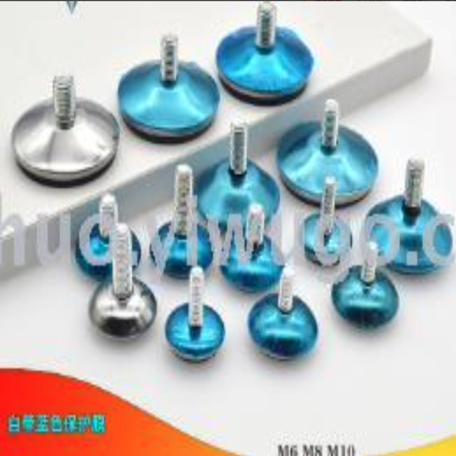 Furniture adjustable feet stainless steel surface with protective film adjusting feet