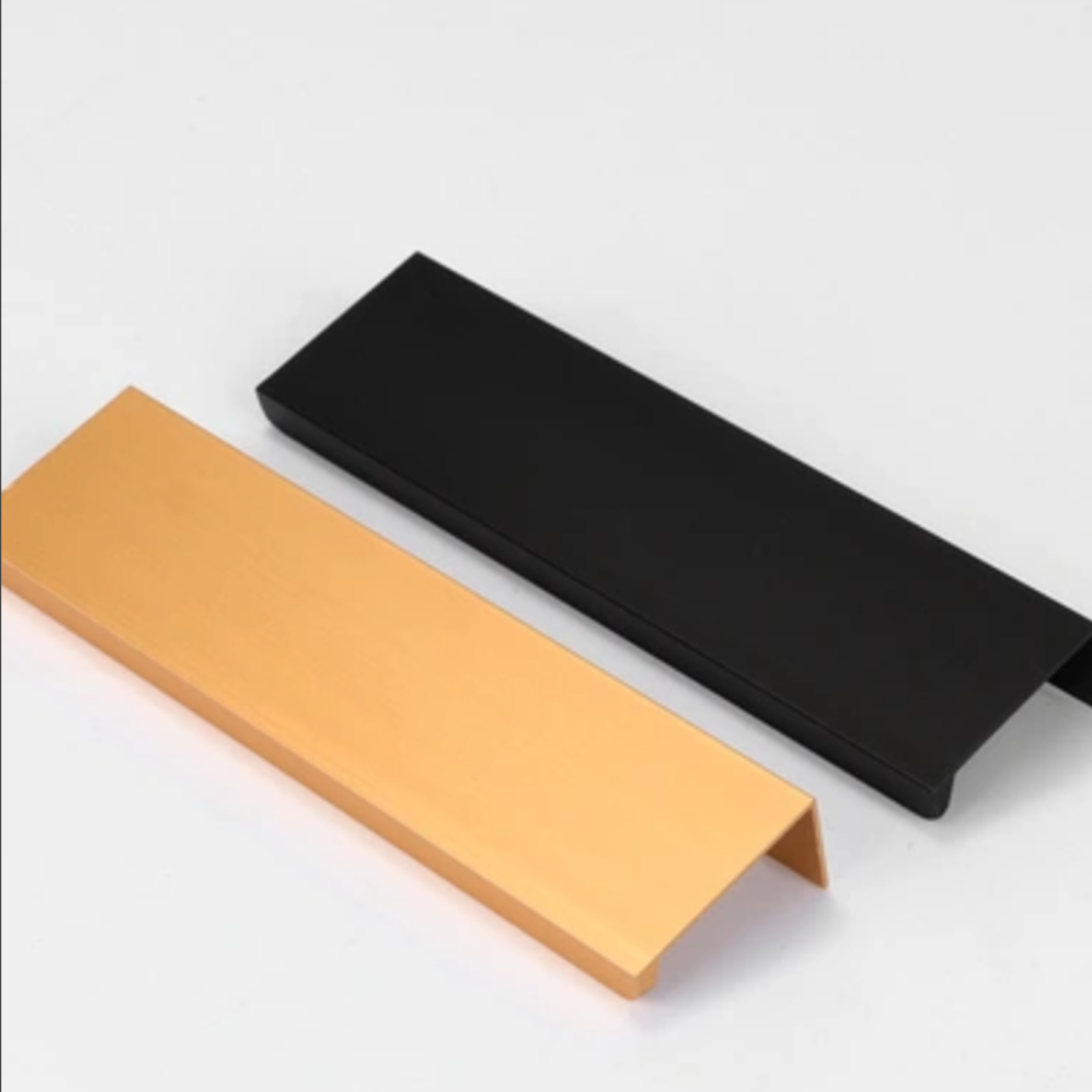 No-handle aluminum profile black gold edge invisible no-punch extension cabinet closet door handle