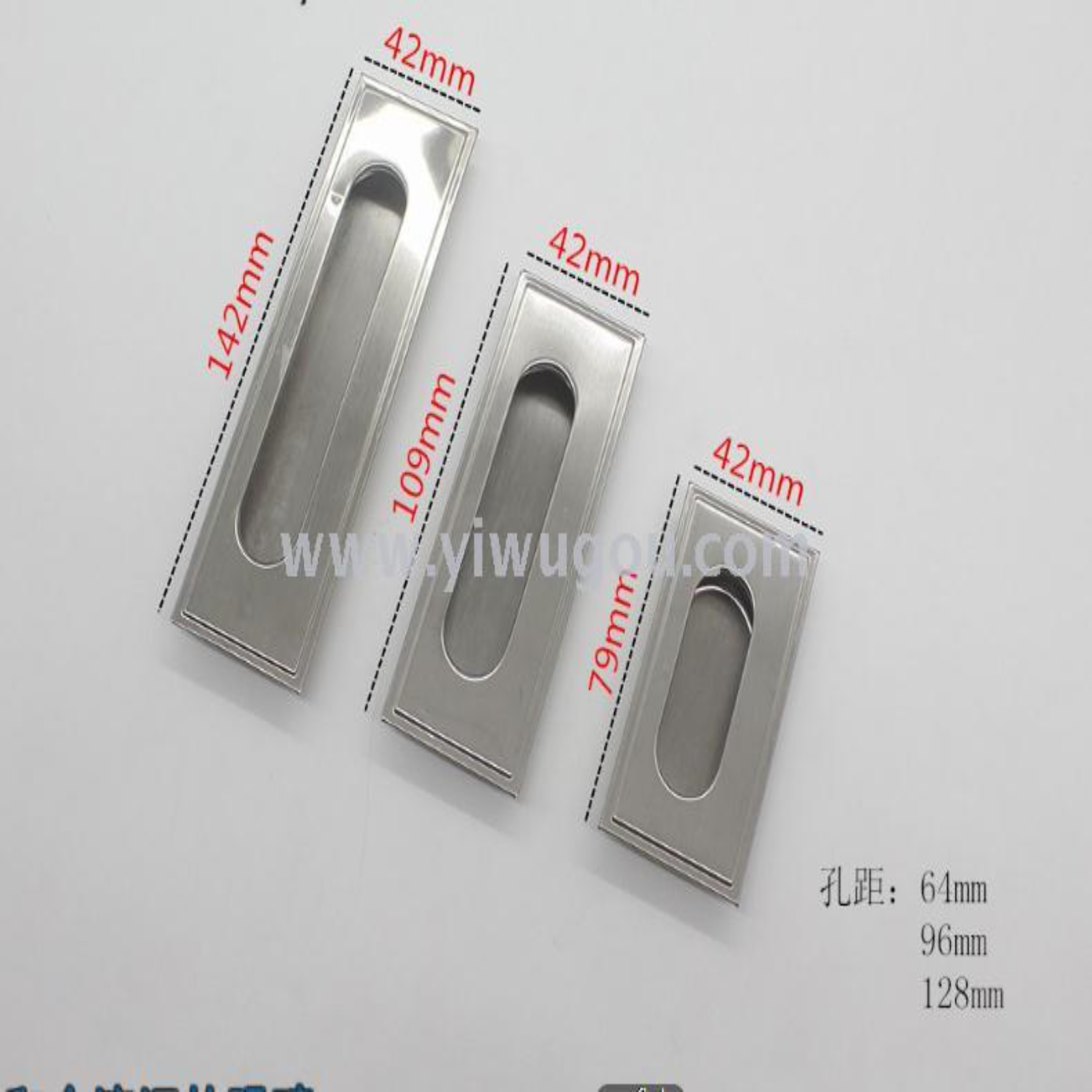 Stainless steel square round light and dark handles for cabinets/closet doors/drawers