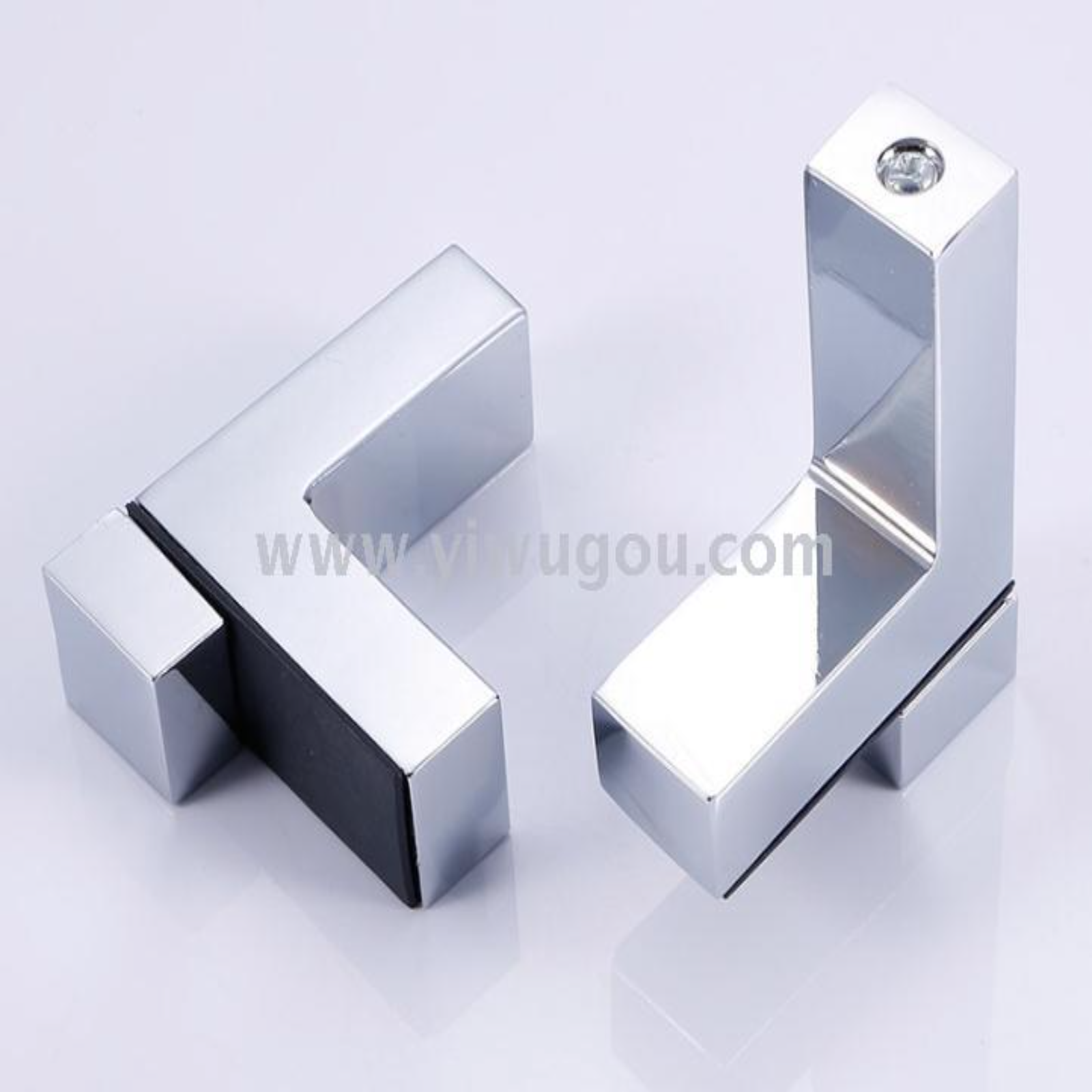 F-shaped glass clip zinc-alloy bright glass clip adjustable door clip display cabinet zigzag glass sandwich plate clip