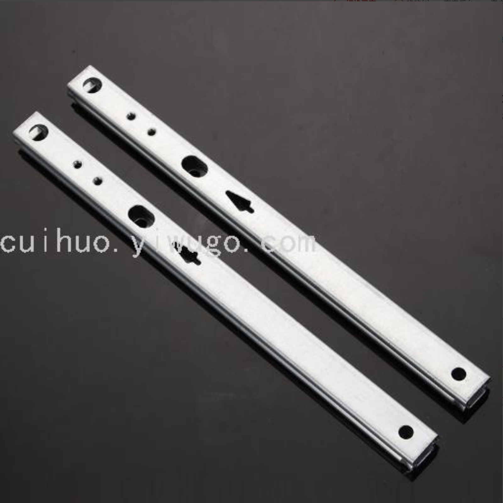 17mm two drawer slide steel ball double pull side mount guide quiet mini bi-directional thickness 0.8mm