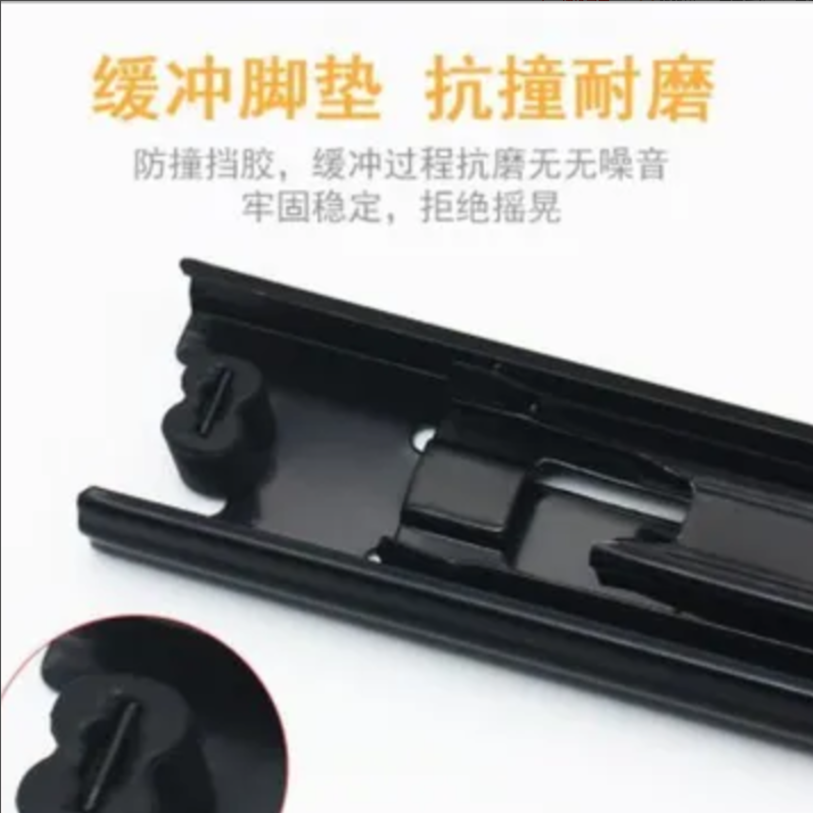 Mute three drawer slide rails Common cushioning ball bearing slide rails cabinet damped three fold slide rails