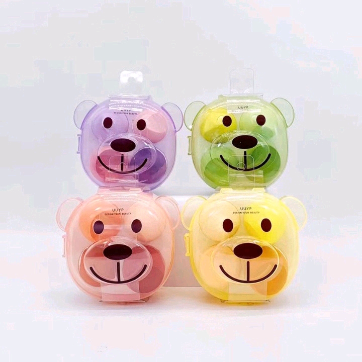 Bear Box Beauty Egg Soft non-eating powder Oblique cut Makeup Egg Gourd Sponge Powder Set Makeup Egg