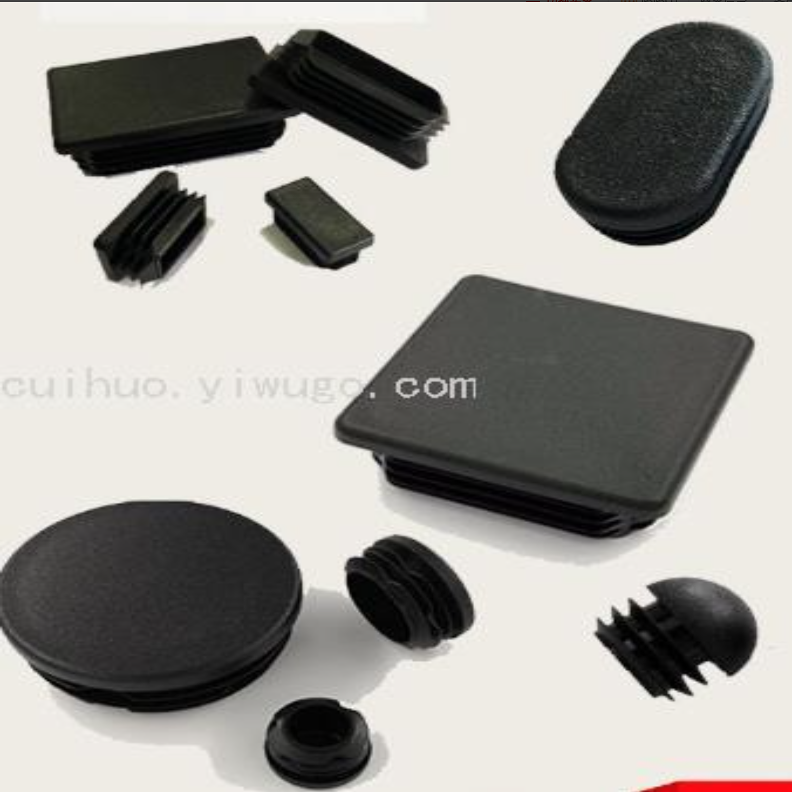 Plug plastic plug cap square thread stainless steel inner plug round non-slip foot plug black plastic fittings
