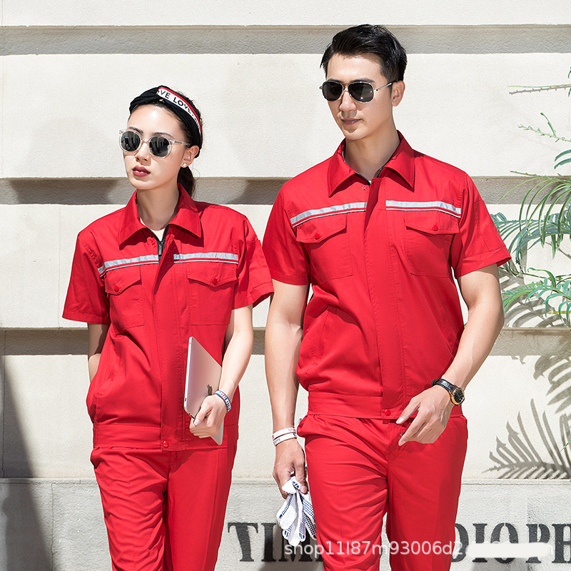 Sanitation work clothes, landscaping, factory service, road maintenance, labor protection, summer clothing, short sleeve construction site, reflective clothing Application Scenario