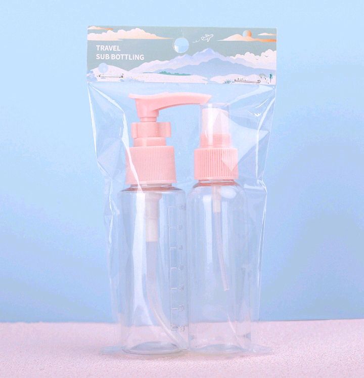 Portable two-pack lotion bottle spray bottle travel dispenser bottle