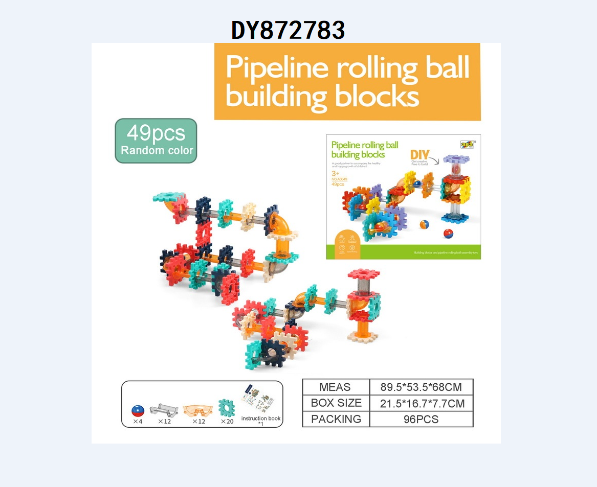 Children's marble versatile track building blocks, DIY building block pipe toys, educational building block toy assembly, pipe assembly DY872783 pic 1