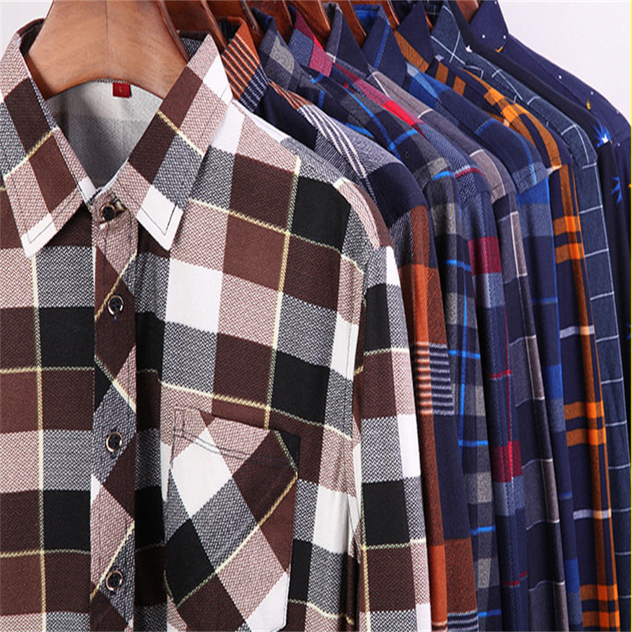 Autumn Long Sleeve Shirt Casual Plaid Oxford Floral Shirt Men's Slim Youth Cotton Shirt Tide 25 details Picture