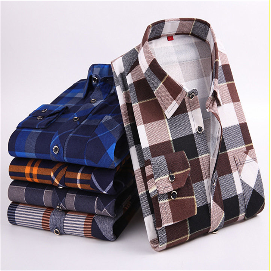 Autumn Long Sleeve Shirt Casual Plaid Oxford Floral Shirt Men's Slim Youth Pure Cotton Shirt Tide 19 Specification drawing