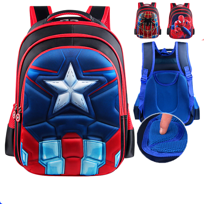 Captain America Spider-Man cartoon Backpack with large capacity