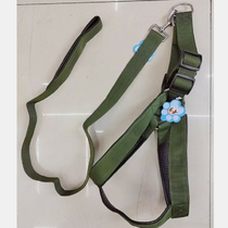 Factory direct sales 4.0cm wide army green cotton lead rope + chest strap for large dogs