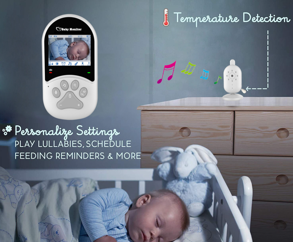 热销2.4寸新款婴儿监护器无线儿童安全监视器摇篮曲温度显示详情9
