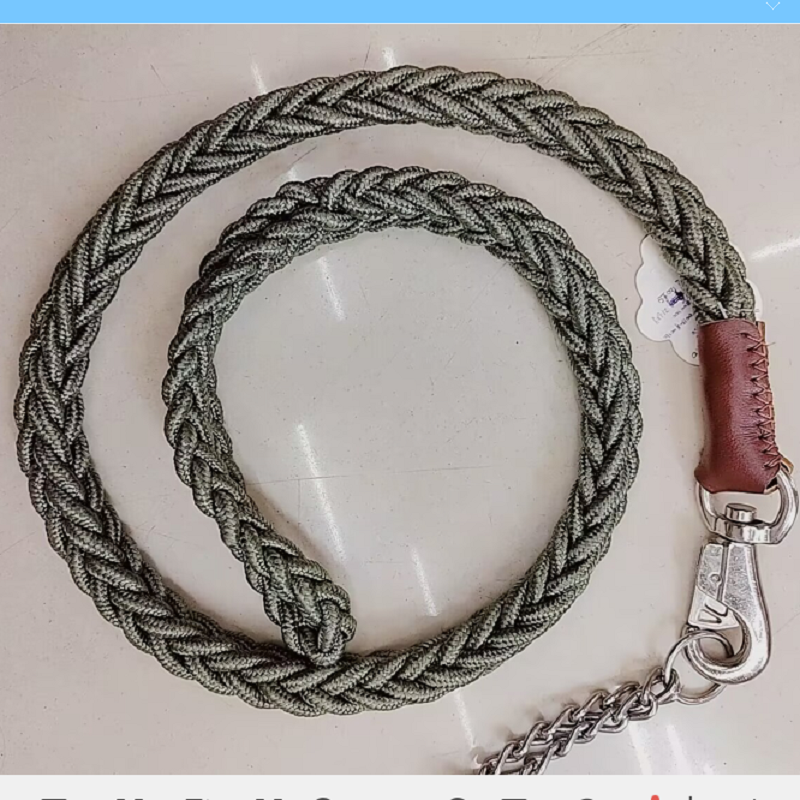 Xinan XX品牌军绿八股麻花宠物牵引绳+项圈 中大型犬适用结实耐用宠物用品套装 狗狗牵引详情1