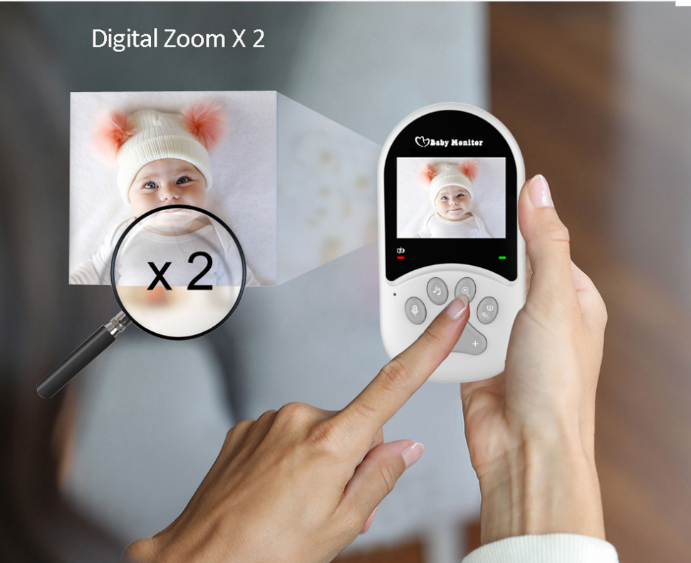 热销2.4寸新款婴儿监护器无线儿童安全监视器摇篮曲温度显示详情11