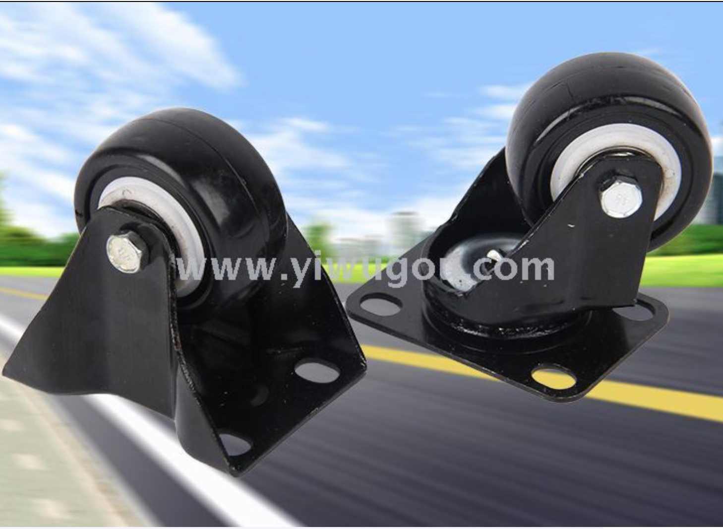 Gold diamond directional caster black gold rigid double bearing furniture tent moving wheel polyurethane small wheel toy wheel