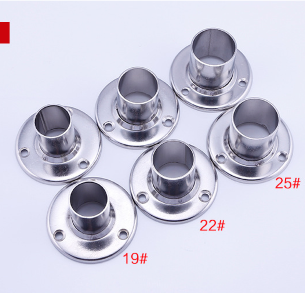 25 Tall flange stainless steel flange seat clothes pole support clothes pedestal wardrobe hanging rod clothes tube support manufacturers wholesale