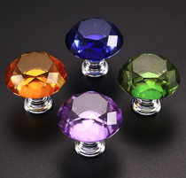 Crystal handles Single-hole drawer furniture European color crystal door handles Acrylic cabinets Modern diamond handles