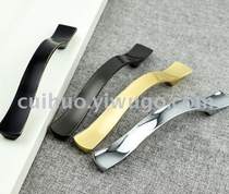 Zinc alloy cabinet drawer handles Simple black wardrobe door handles Furniture hardware Gold small handles