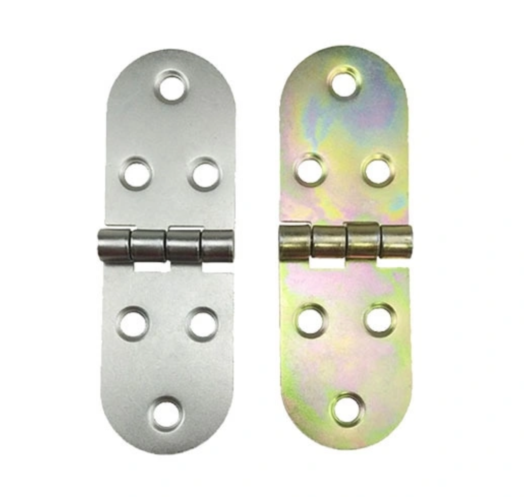 Welded iron color waist hinge hinge shoe cabinet door half round hinge iron folding 180 degree hinge