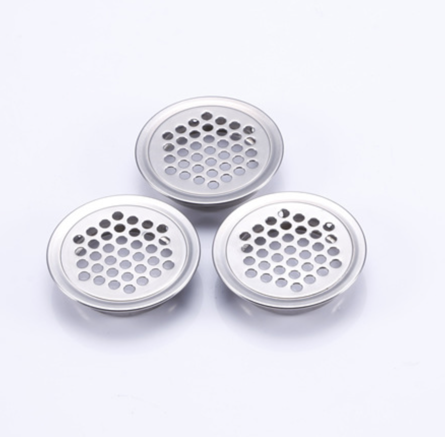 Stainless steel flat air vent cabinet closet circular heat vent cover furniture hardware accessories factory direct sales