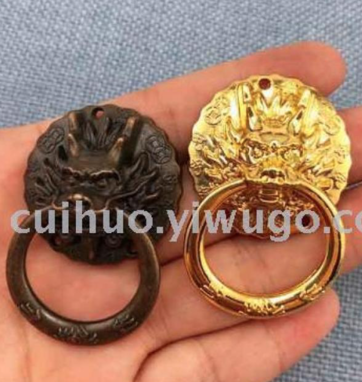 Alloy vintage faucet drawer small handle packaging pull ring wine box handle faucet gold hand pull
