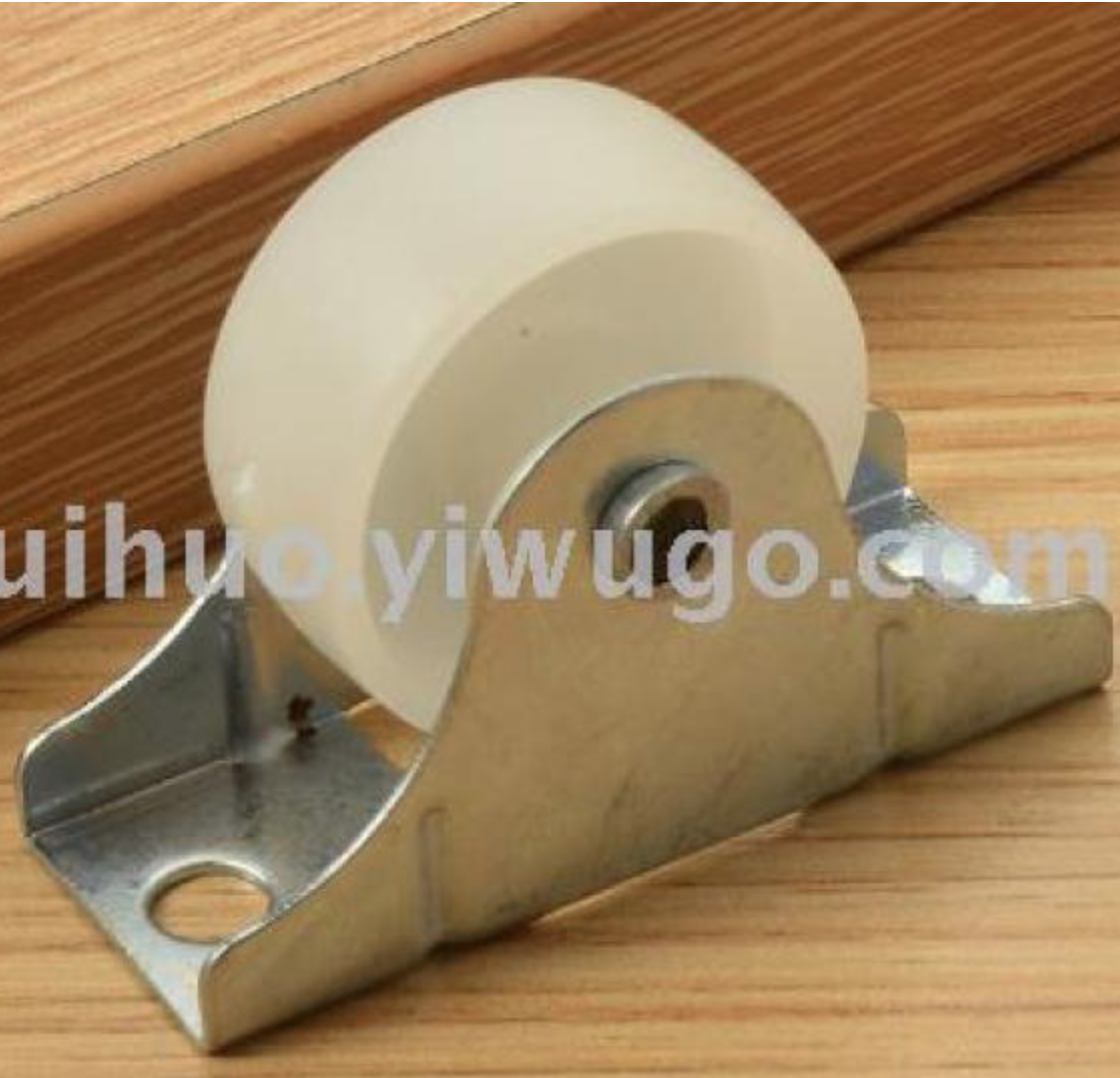 1 inch directional flat plate industrial caster White nylon wheel display frame cart plastic wear-resistant wheel thumbnail