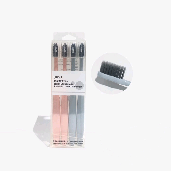 Toothbrush household adult 4 men women soft bamboo charcoal student family affordable small head independent pack