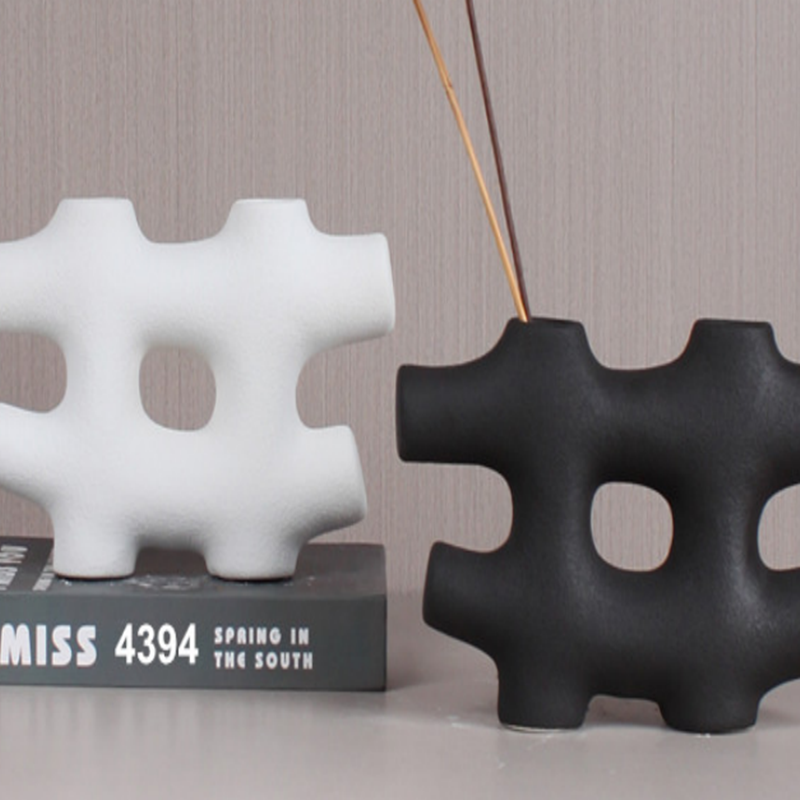 New Nordic modern creative internet-famous ceramic geometric vase model room living room TV cabinet decorative handicrafts and ornaments Specification image