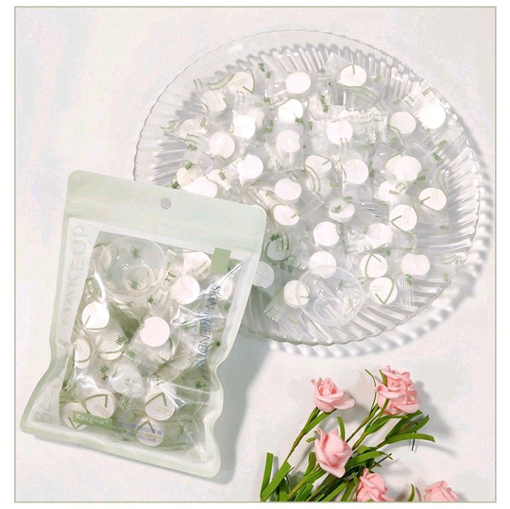 Pack 50 capsules mask + small bowl disposable compressed mask paper Travel compressed mask